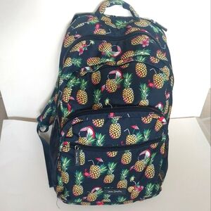 Vera Bradley Lighten Up Large Bookbag Tropical Print Pineapples Toucans